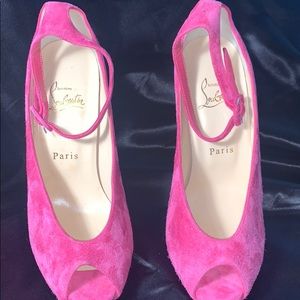Authentic Christian Louboutin Open Toed Pink Shoes